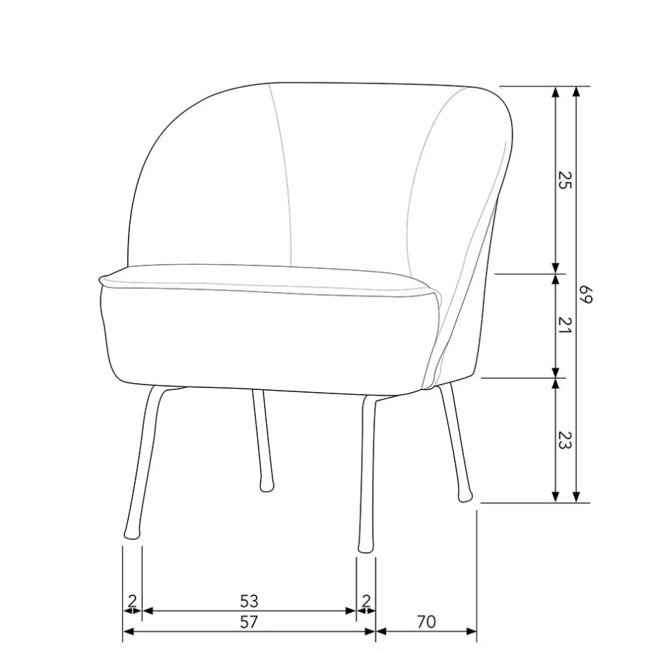 Retro Style Sessel in Khaki Samtbezug - Cuba^Wohnen Best