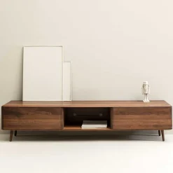 Wohnen Retro TV Element aus Nussbaum Massivholz - Rivossa