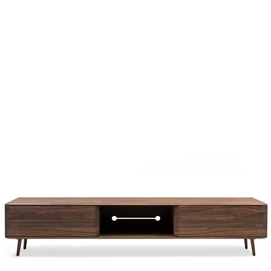 Wohnen Retro TV Element aus Nussbaum Massivholz - Rivossa