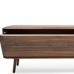 Wohnen Retro TV Element aus Nussbaum Massivholz - Rivossa