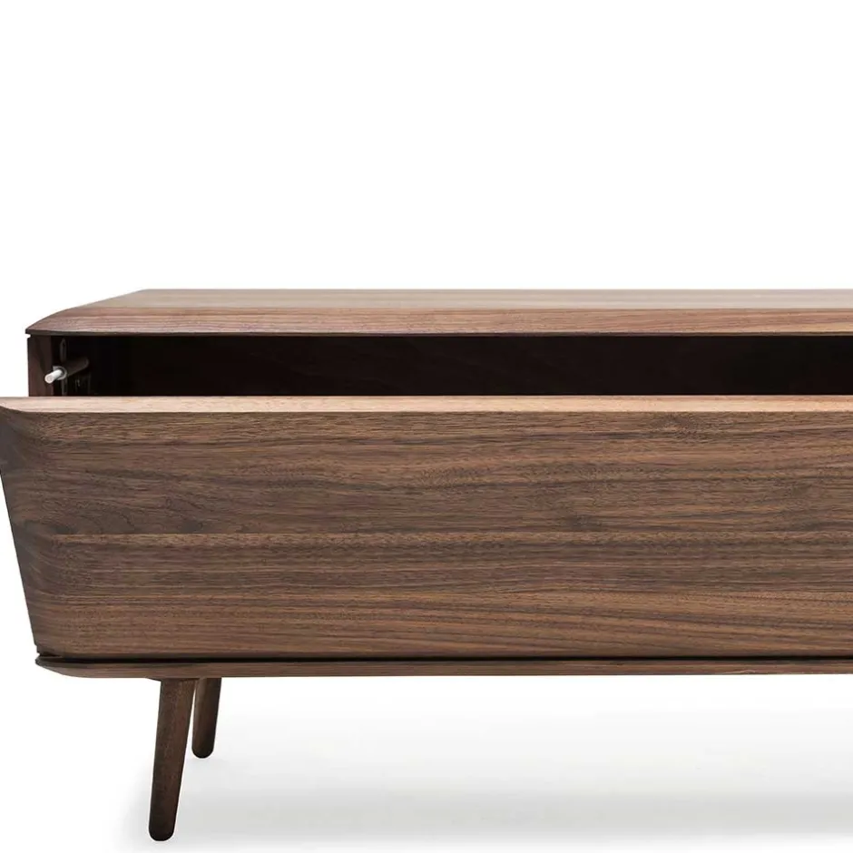 Wohnen Retro TV Element aus Nussbaum Massivholz - Rivossa