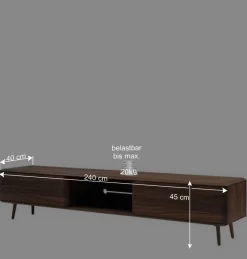 Wohnen Retro TV Element aus Nussbaum Massivholz - Rivossa