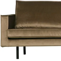 Wohnen Retro Velvet Ecksofa in Taupe - Museo