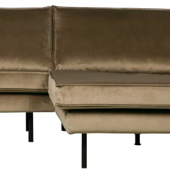 Wohnen Retro Velvet Ecksofa in Taupe - Museo