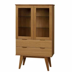 Wohnen Retro Vitrine in Eichefarben - Number