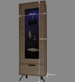 Wohnen Retro Wohnwand im Eiche Dekor - Rodonda (dreiteilig)