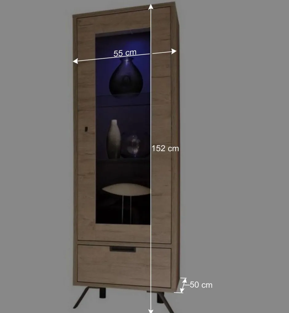 Wohnen Retro Wohnwand im Eiche Dekor - Rodonda (dreiteilig)