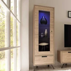 Wohnen Retro Wohnwand im Eiche Dekor - Rodonda (dreiteilig)