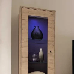 Wohnen Retro Wohnwand im Eiche Dekor - Rodonda (dreiteilig)