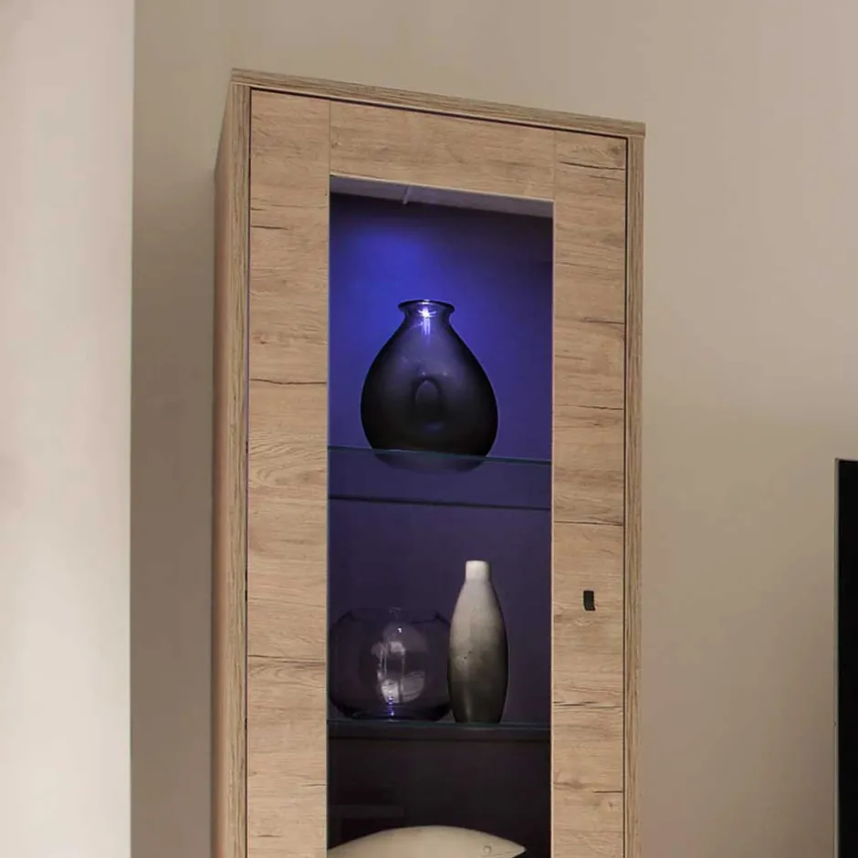 Wohnen Retro Wohnwand im Eiche Dekor - Rodonda (dreiteilig)