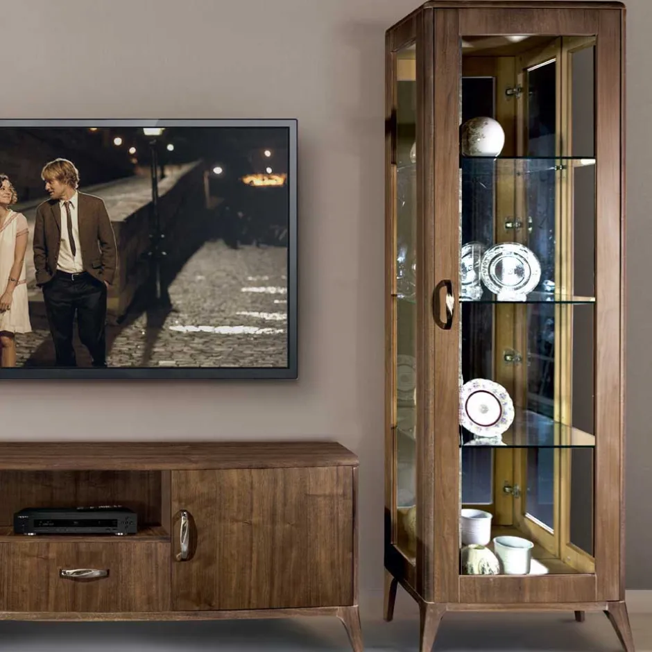 Wohnen Retro Wohnwandd in Nussbaum - Gralaz (dreiteilig)