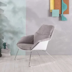 Wohnen Retrosessel mit Chrom Bügelgestell - Harukivo (2er Set)