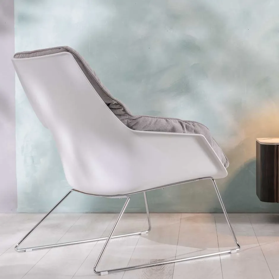 Wohnen Retrosessel mit Chrom Bügelgestell - Harukivo (2er Set)