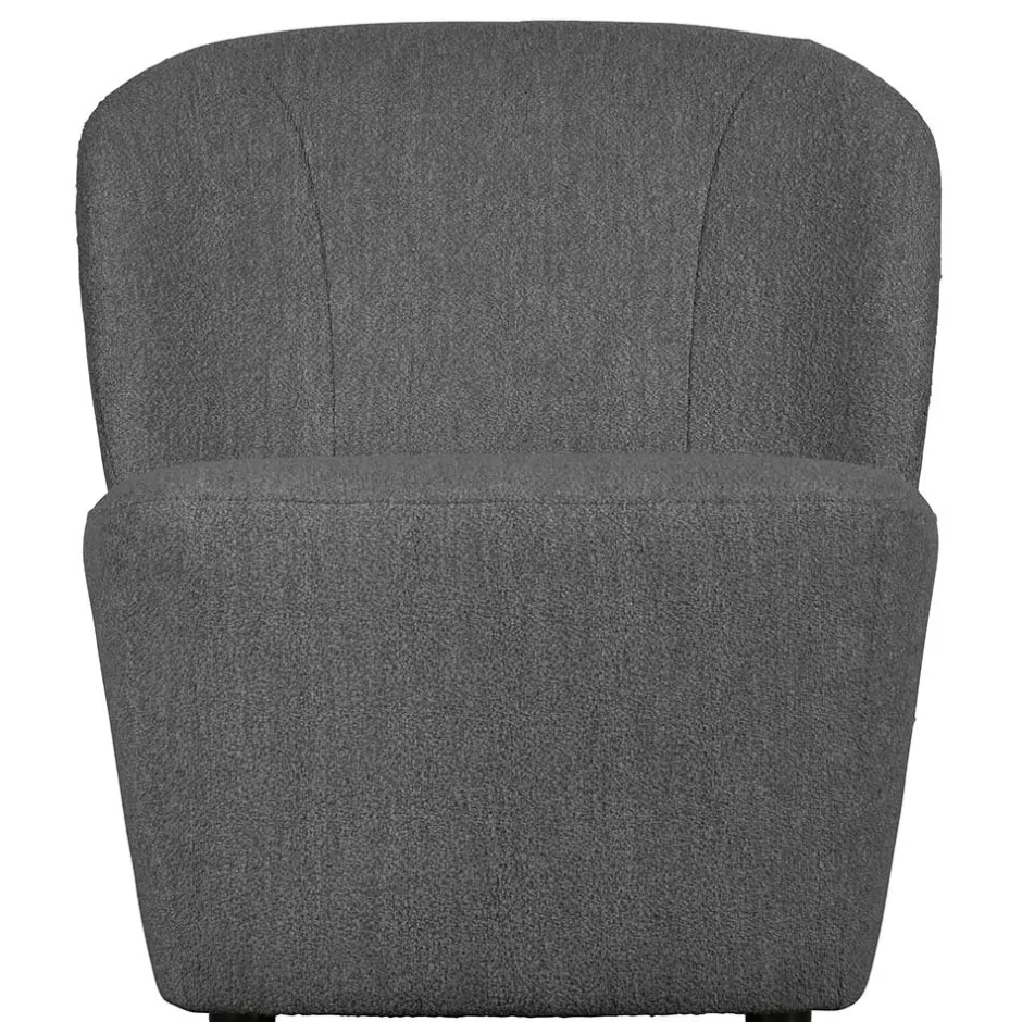 Wohnen Retrostil Sessel aus Boucle-Stoff Dunkelgrau - Negro