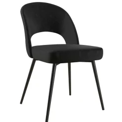 Wohnen Retrostuhl in Schwarz Samt - Magan