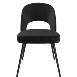 Wohnen Retrostuhl in Schwarz Samt - Magan