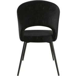 Wohnen Retrostuhl in Schwarz Samt - Magan