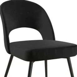 Wohnen Retrostuhl in Schwarz Samt - Magan