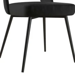 Wohnen Retrostuhl in Schwarz Samt - Magan