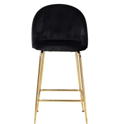 Retrostyle Barstuhl in Schwarz und Gold - Chiosma (2er Set)^Wohnen Discount