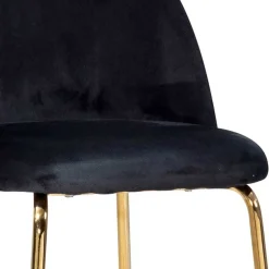 Retrostyle Barstuhl in Schwarz und Gold - Chiosma (2er Set)^Wohnen Discount