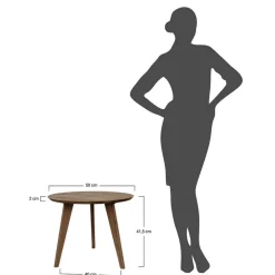 Retro-Wohnzimmertisch aus braun geöltem Eichenholz - Borganel^Wohnen New