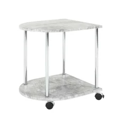 Rollbarer Beistelltisch in Beton Optik Stephanie & Chrom^Wohnen