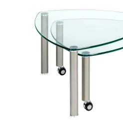 Wohnen Rollbarer Couchtisch Gero mit 2 Glasplatten