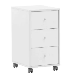 Wohnen Rollcontainer mit drei Schubladen in Weiß - Empire