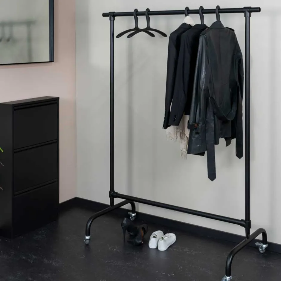 Rollgarderobe in Schwarz - Tesalon^Wohnen Outlet