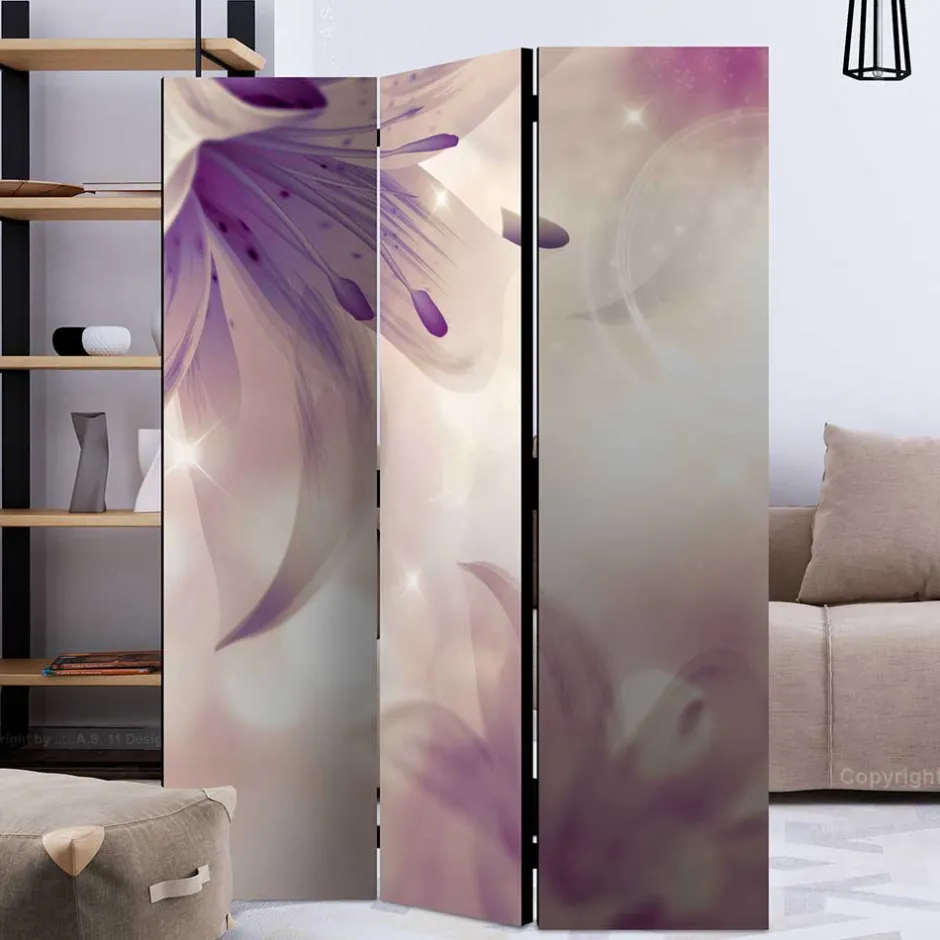 Romantik Paravent mit Lilien Motiv - Narela^Wohnen Online