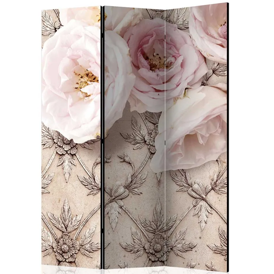 Romantisch bedruckter Paravent mit Blüten Motiv - Benns^Wohnen