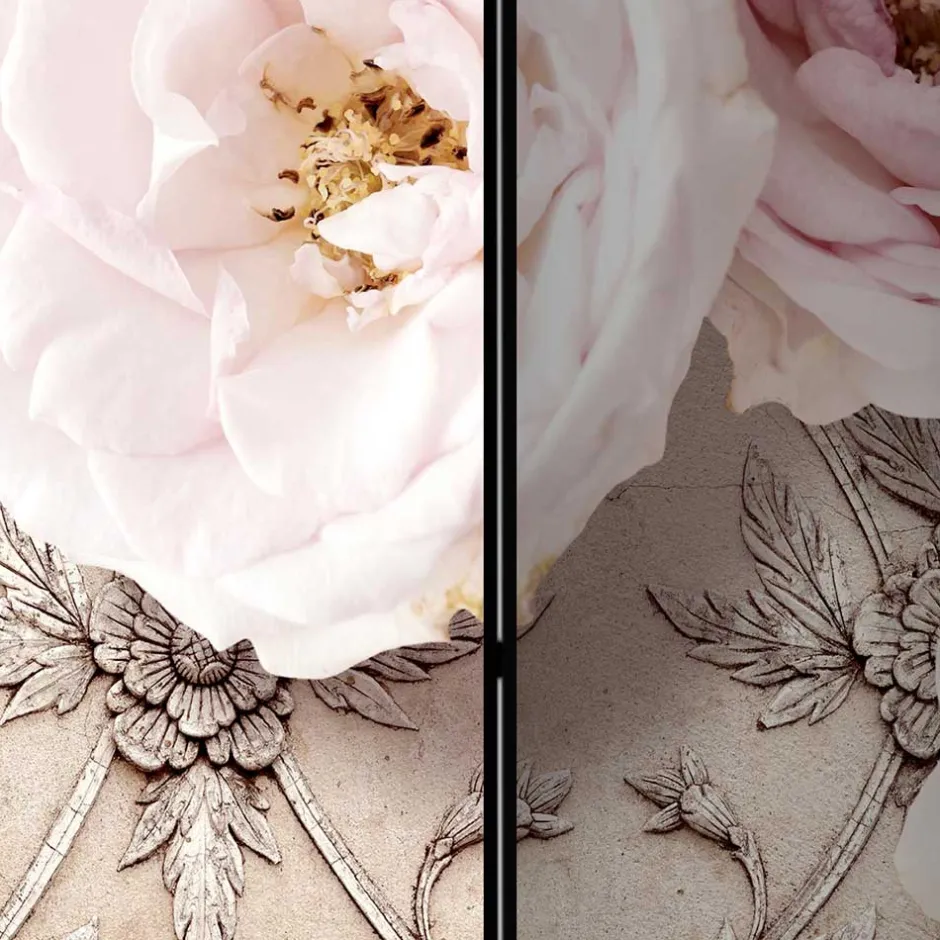 Romantisch bedruckter Paravent mit Blüten Motiv - Benns^Wohnen