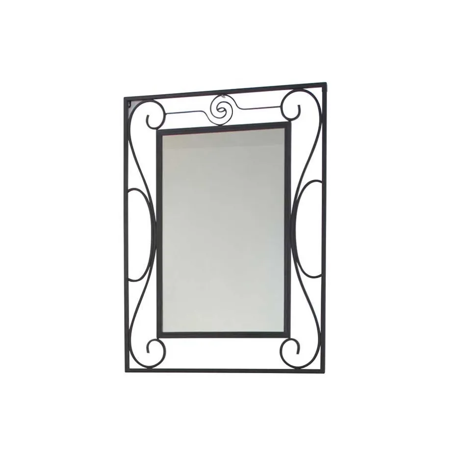 Wohnen Romantischer Wandspiegel Bairika mit Metallrahmen verschnörkelt