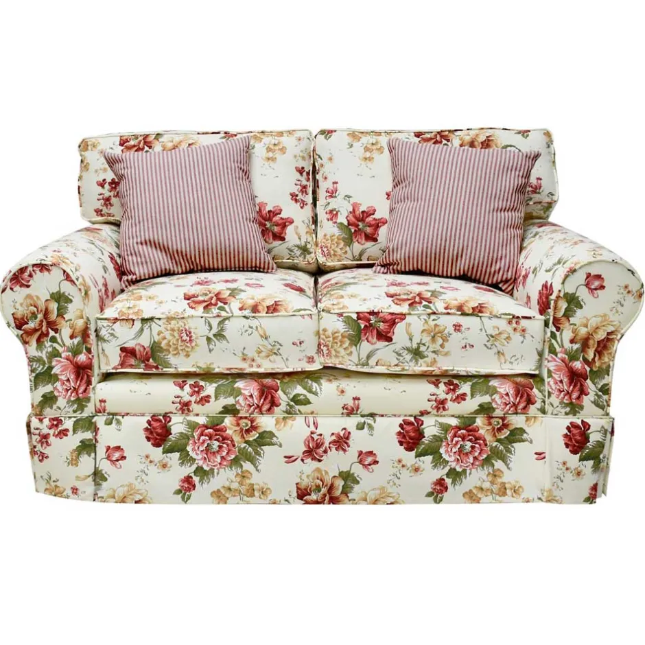 Wohnen Romantisches Landhaus Sofa mit Blumen Stoff - Telik