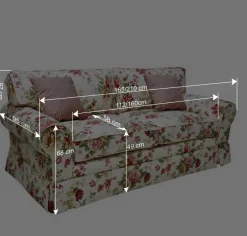 Wohnen Romantisches Landhaus Sofa mit Blumen Stoff - Telik