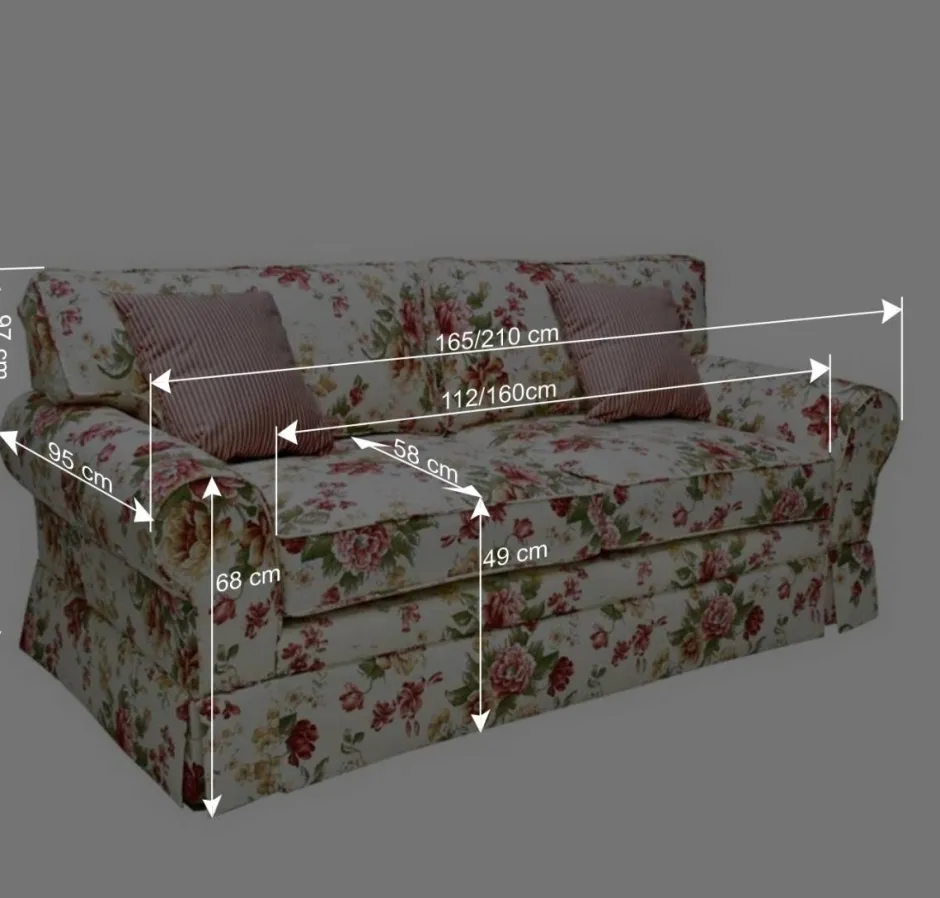 Wohnen Romantisches Landhaus Sofa mit Blumen Stoff - Telik