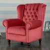 Wohnen Roter Chesterfield-Sessel mit Ohren - Malisha