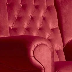 Wohnen Roter Chesterfield-Sessel mit Ohren - Malisha