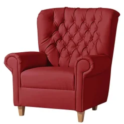 Roter Kunstleder Sessel im Chesterfield Look - Swan^Wohnen Hot