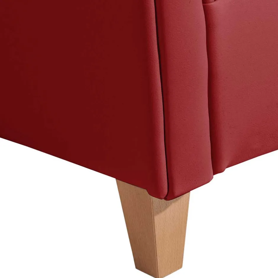 Roter Kunstleder Sessel im Chesterfield Look - Swan^Wohnen Hot