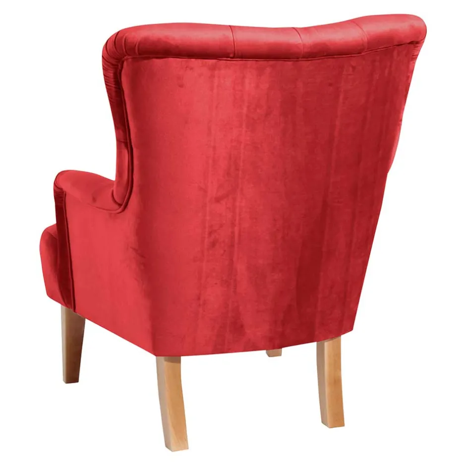 Roter Ohrensessel aus Samtvelours - Celona^Wohnen Online