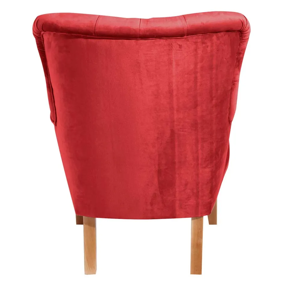 Roter Ohrensessel aus Samtvelours - Celona^Wohnen Online