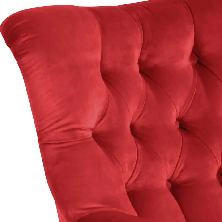 Roter Ohrensessel aus Samtvelours - Celona^Wohnen Online