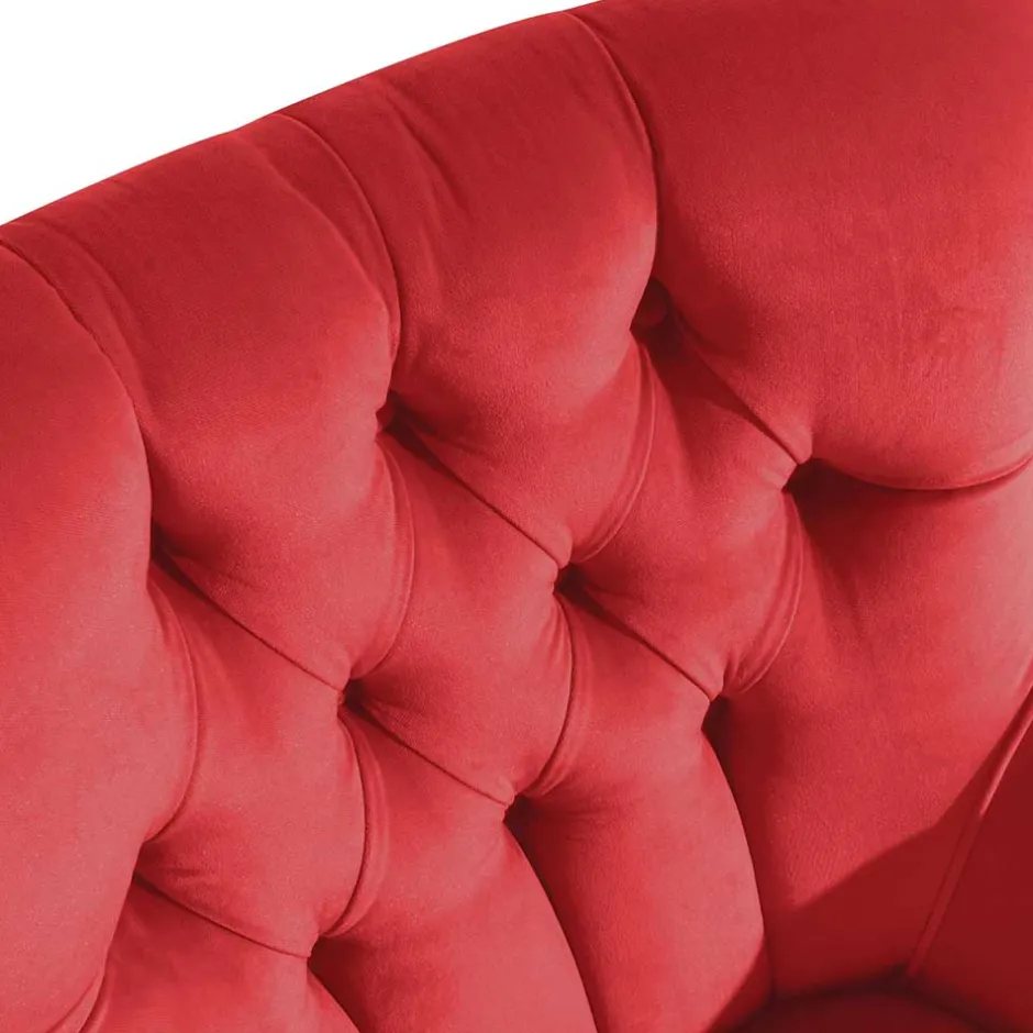 Roter Ohrensessel aus Samtvelours - Celona^Wohnen Online