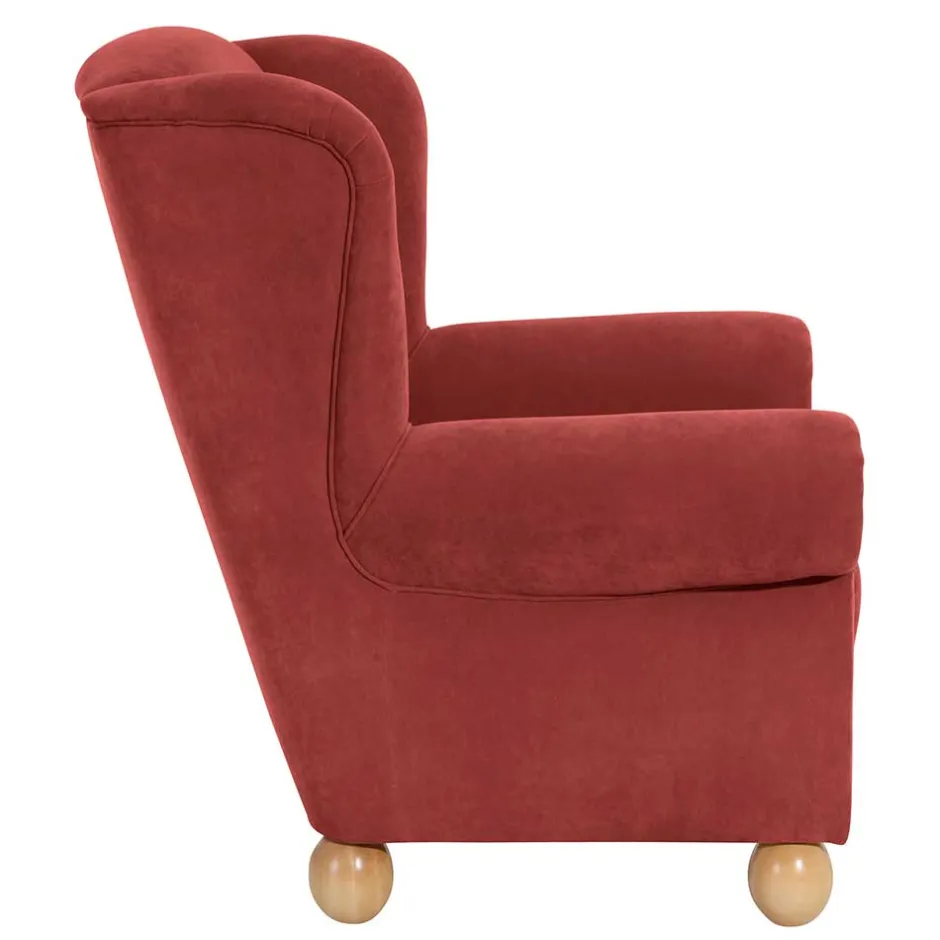 Roter Sessel mit Ohren aus Velours - Jamey^Wohnen Hot