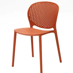 Wohnen Roter Stuhl aus Kunststoff Fenturam stapelbar (4er Set)