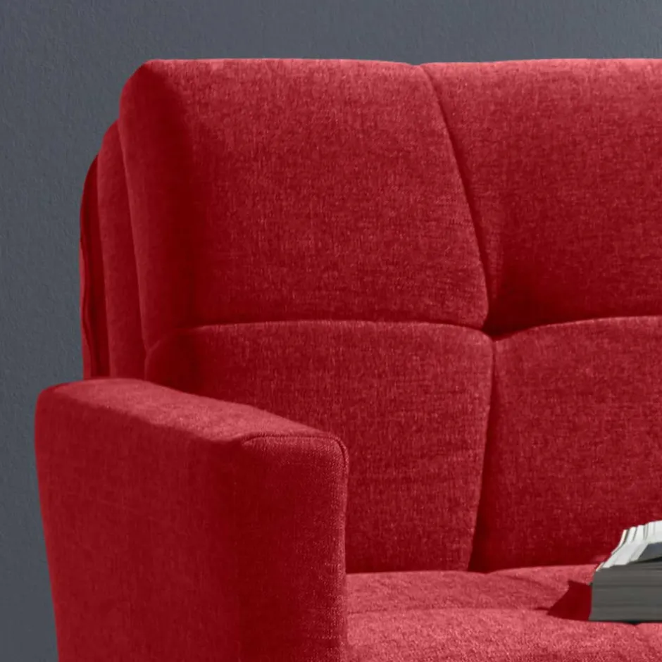 Wohnen Rotes Schlafsofa mit Flachgewebe Bezug - Singuaro