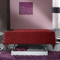 Rotes Sofa mit Schlaffunktion & Bettkasten - Atan^Wohnen New