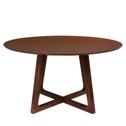 Wohnen Runde Design Tischgruppe in Braun - Annescu (siebenteilig)